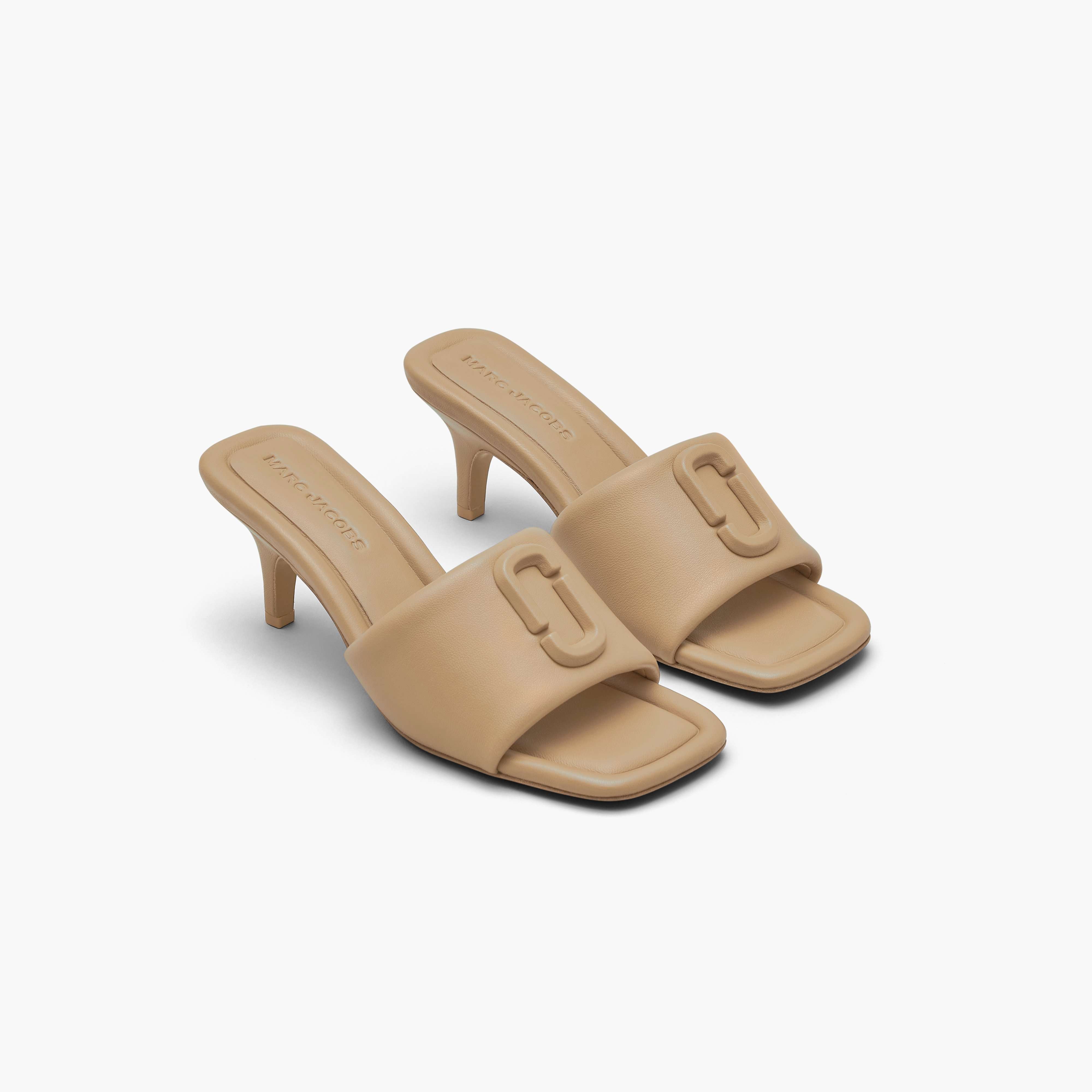 The Leather J Marc Heeled Sandal in Camel